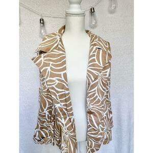 CATO Brown & White Cotton Belted Trench Coat Jacket Women's 18/20W